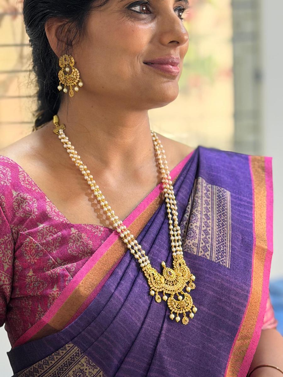 3 Layer Pearl Temple Jewelery