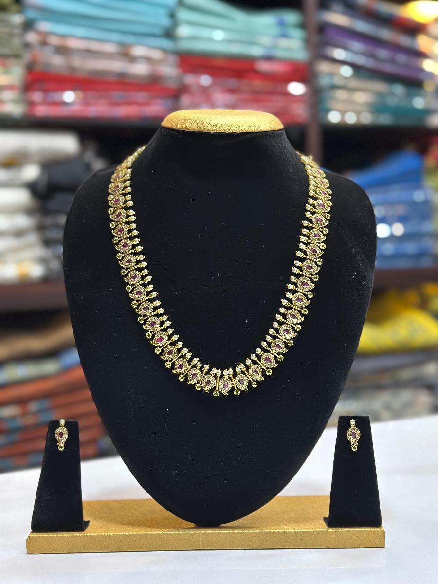 Ruby Stone Mango Necklace 