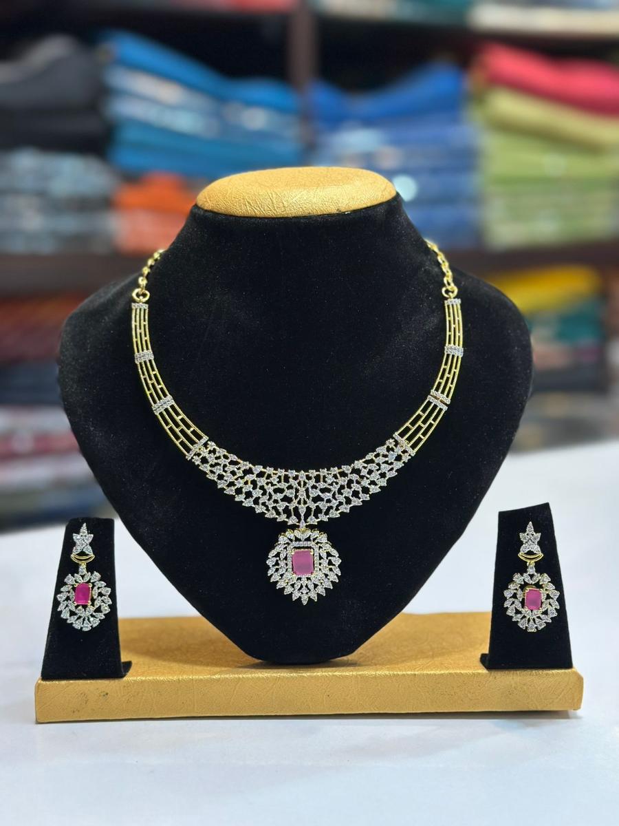 Interchangable AD Stone  Necklace  