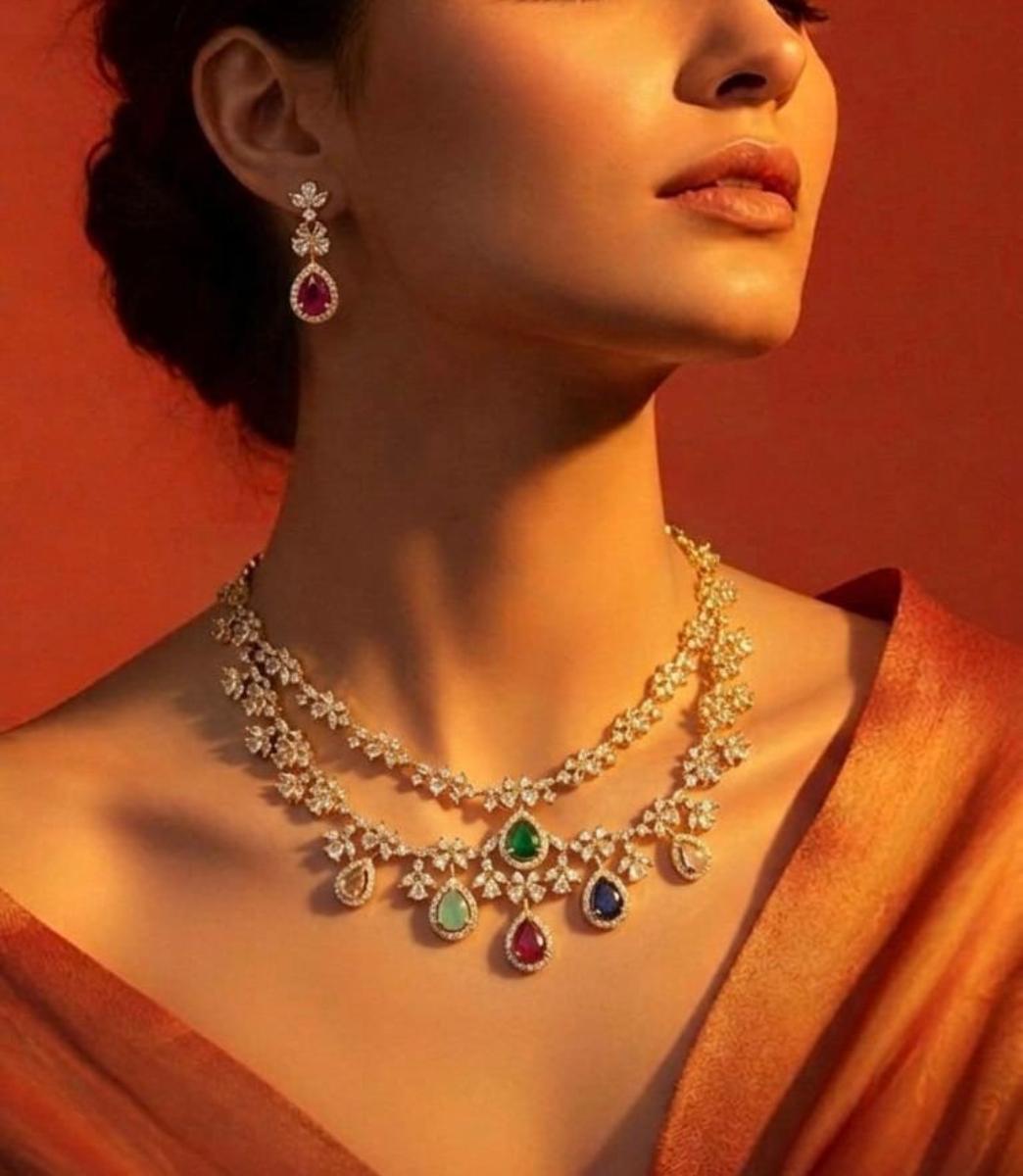 2 Layer AD Stone Necklace 