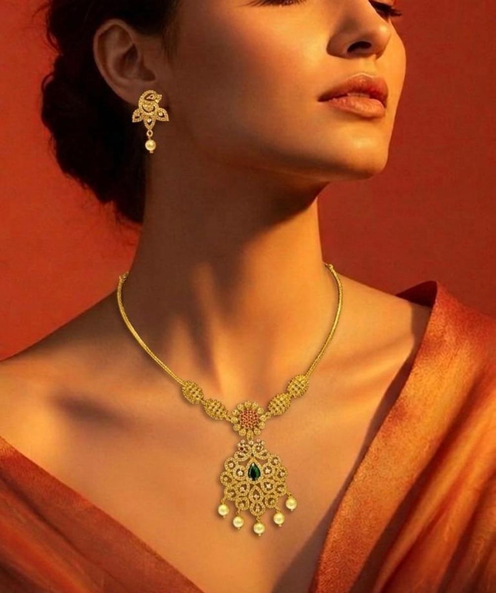 AD Stone Pendant Chain 