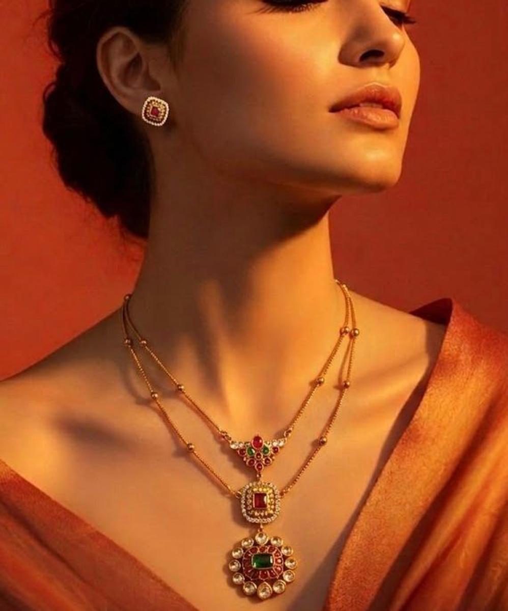 Multi Pendant 2 Layer Chain 