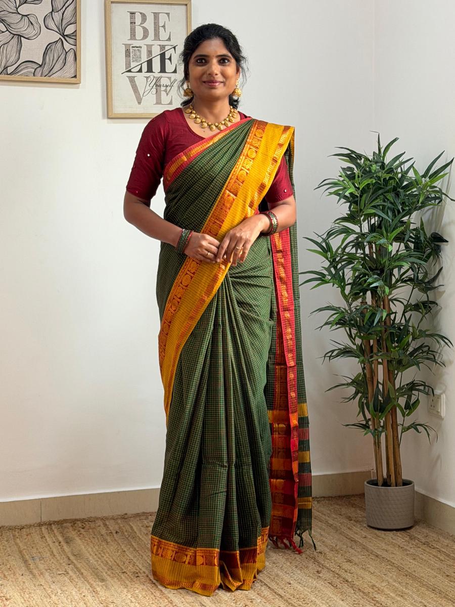 Zari Narayanpet With Ready Wear Blouse 