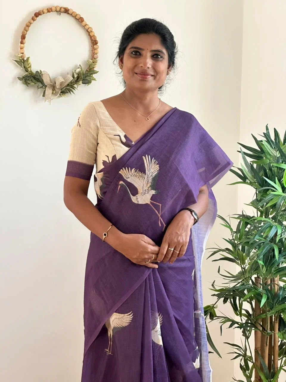 Crane Linen With Ready Wear Blouse