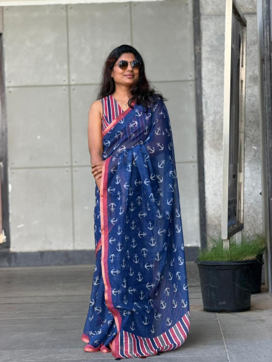 Anchor Linen With Ready Wear Blouse 