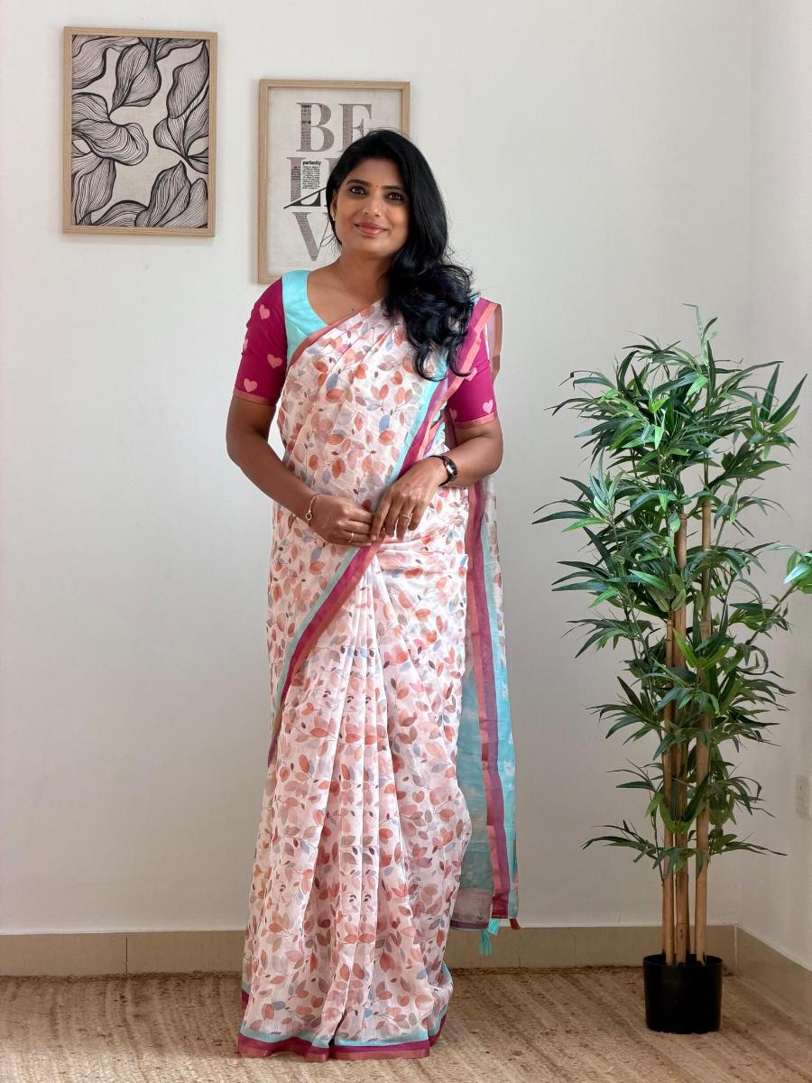 Sunny Vibes Chanderi  With Ready Blouse