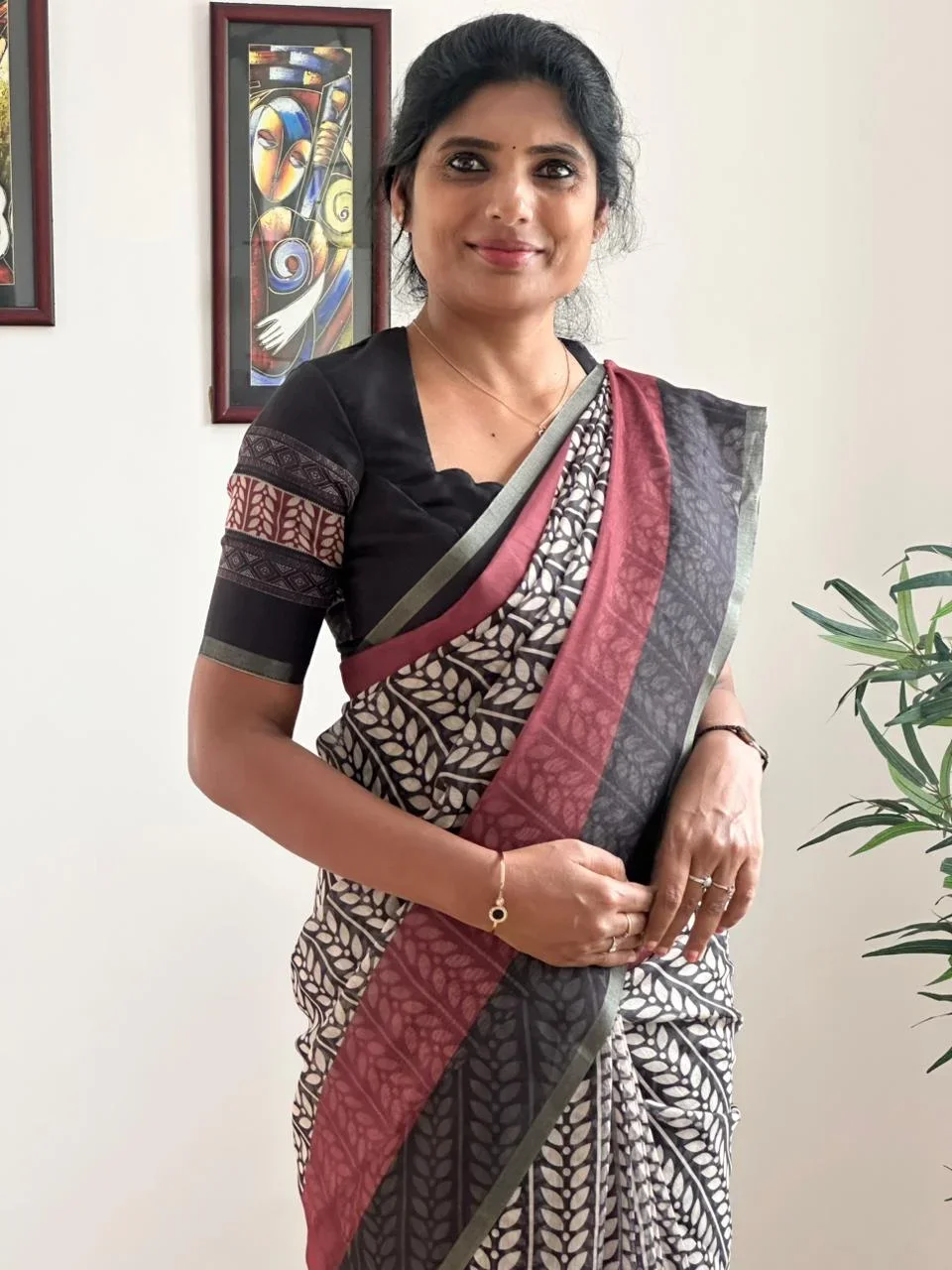 Trendy Chanderi With Ready Wear Blouse