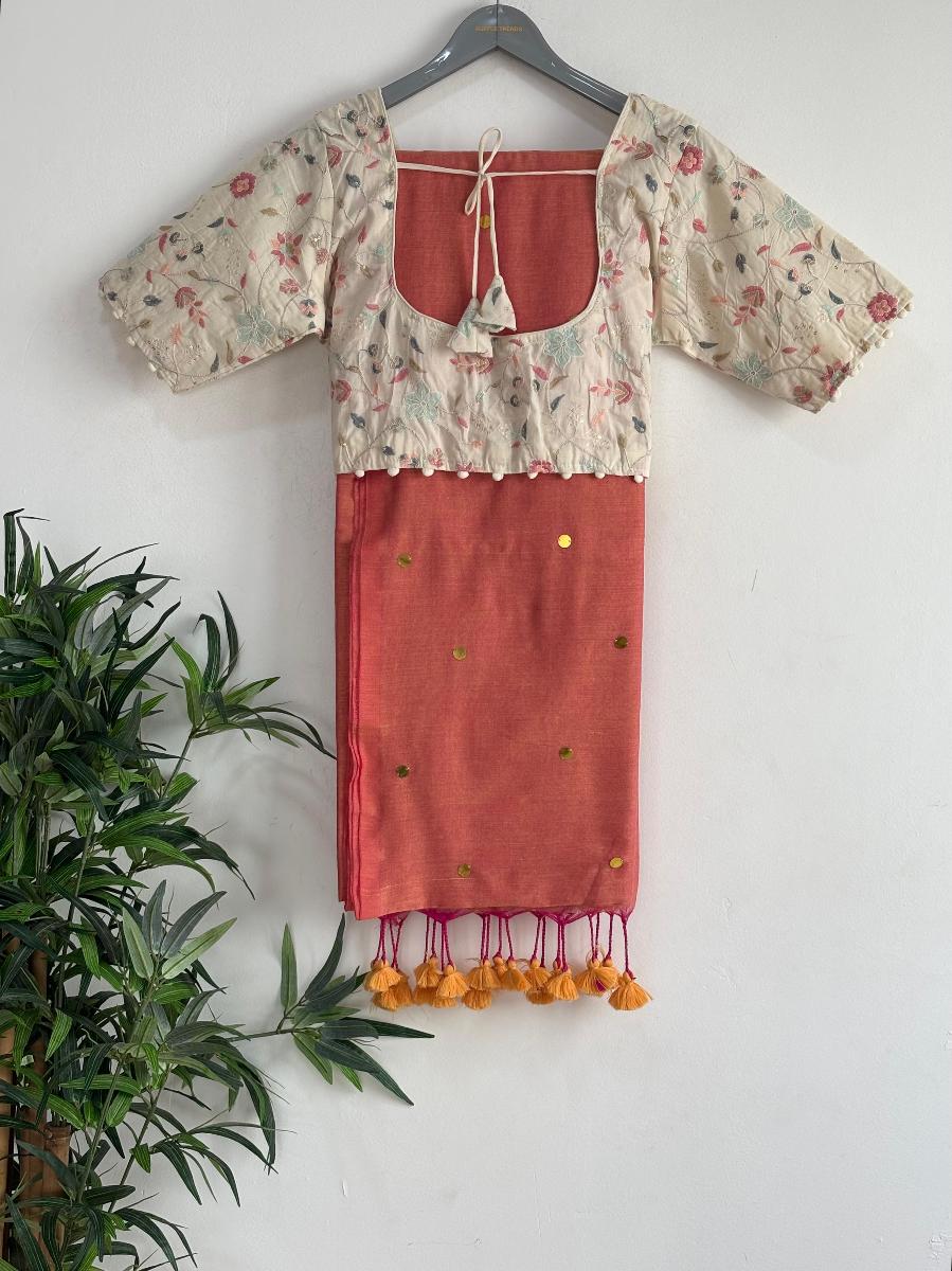Diva Mirror Khadi With Ready Wear Blouse  