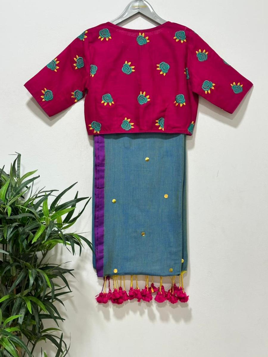 Diva Mirror Khadi With Ready Wear Blouse  