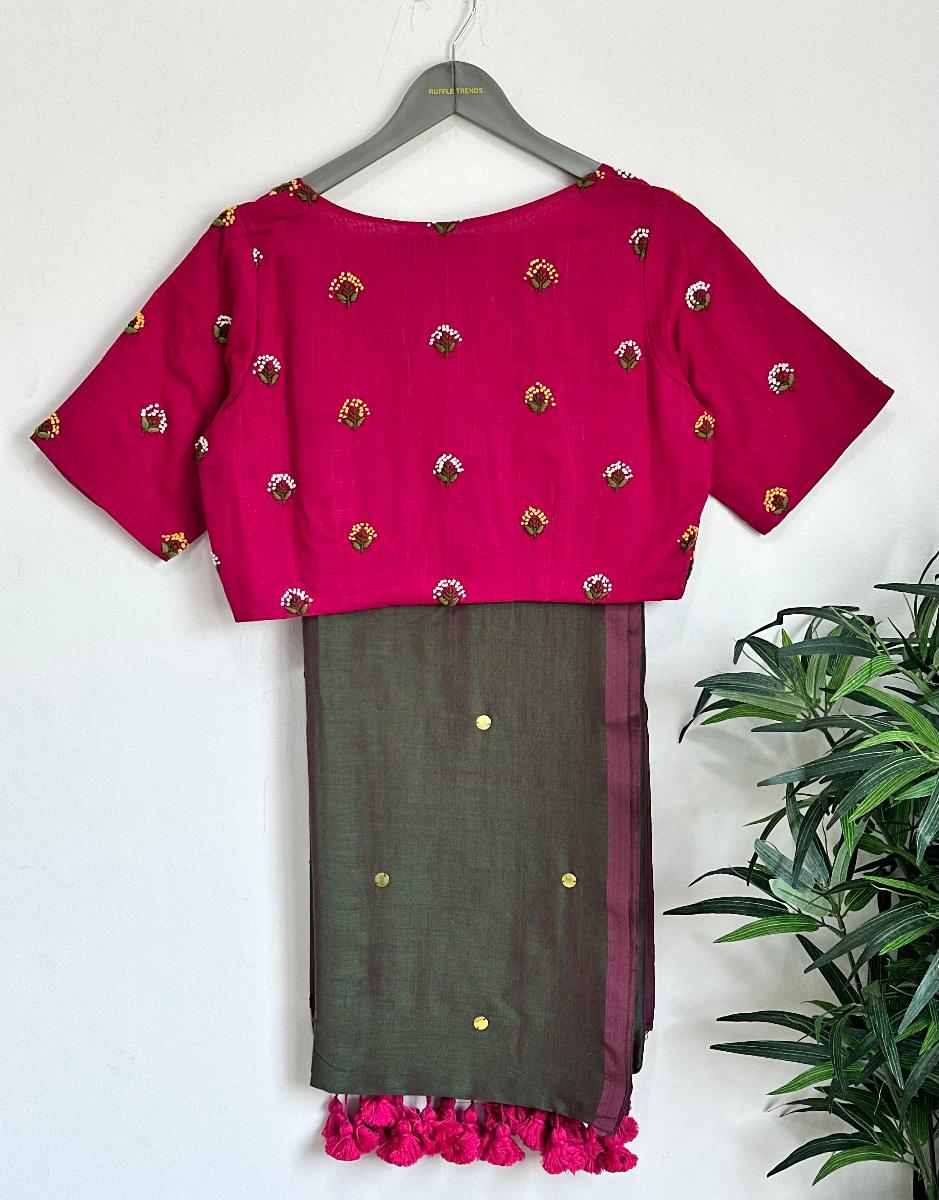 Diva Mirror Khadi With Ready Wear Blouse