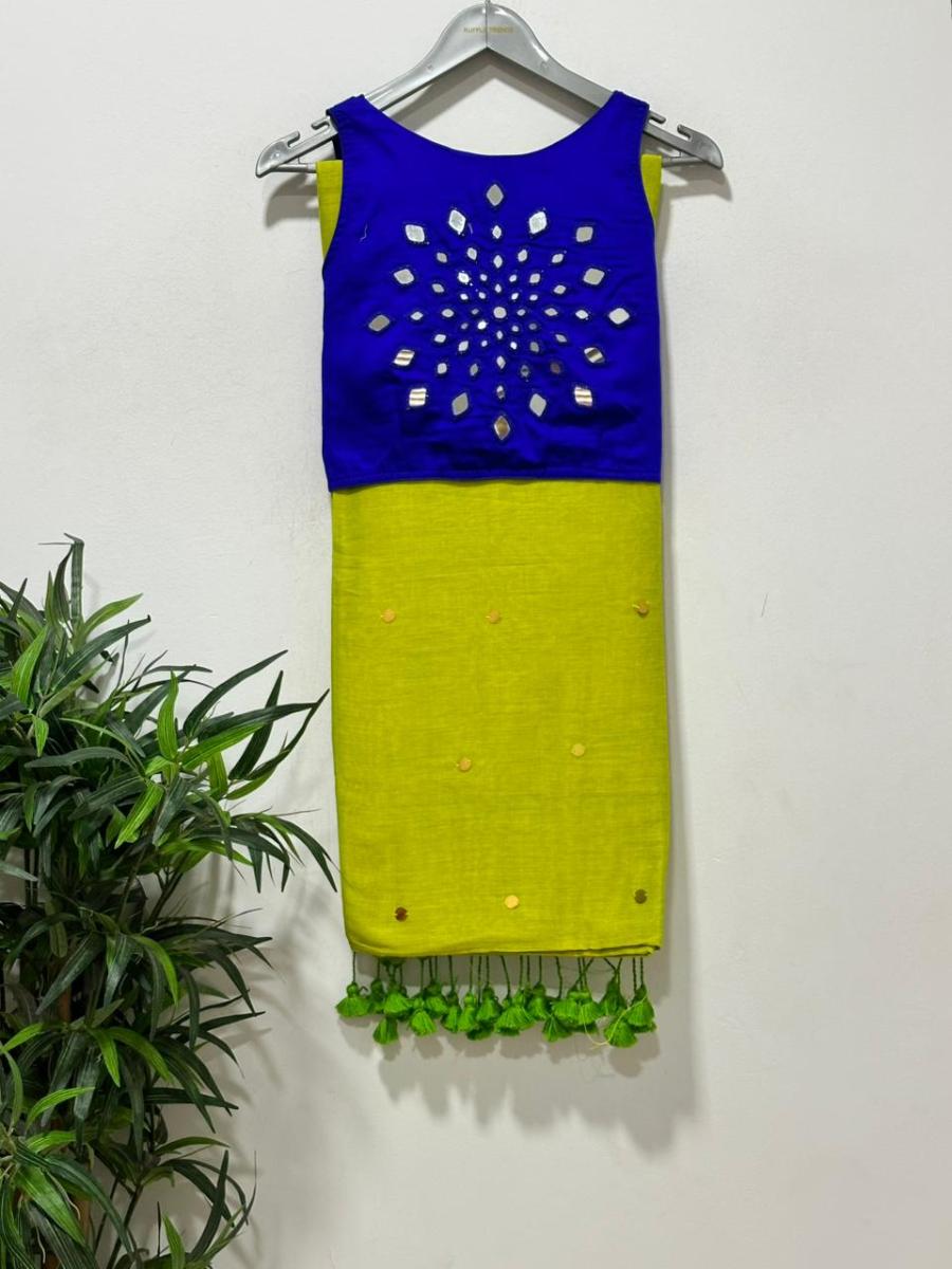 Diva Mirror Khadi With Ready Wear Blouse  