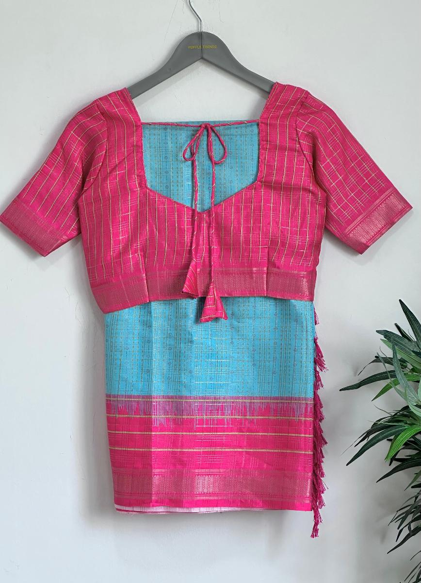 Tussar Silk With Ready Wear Blouse