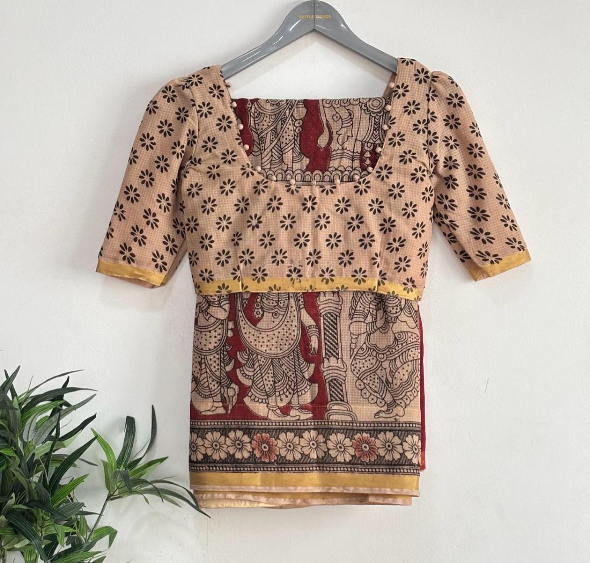 Kota Kalamkari With Ready Wear Blouse