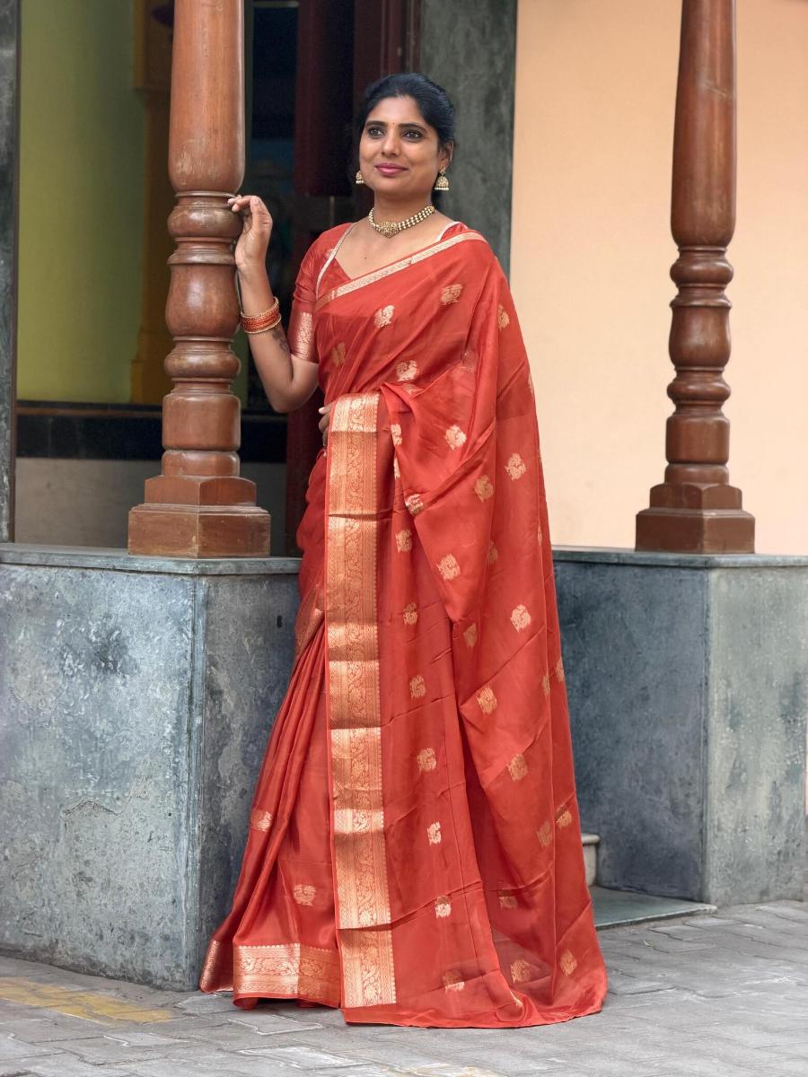 Viscose Crepe Silk With Ready Wear Blouse  