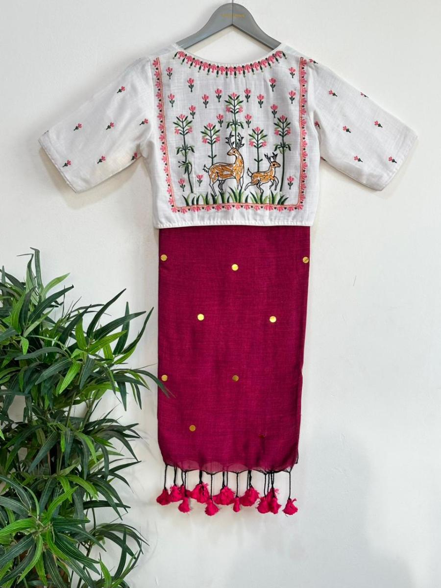 Diva Mirror Khadi With Ready Wear Blouse  