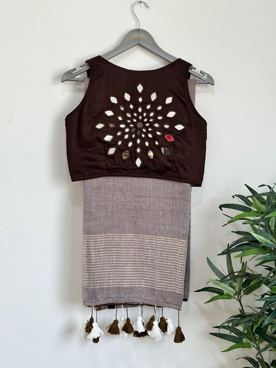 Mul Cotton With Ready Wear Blouse  