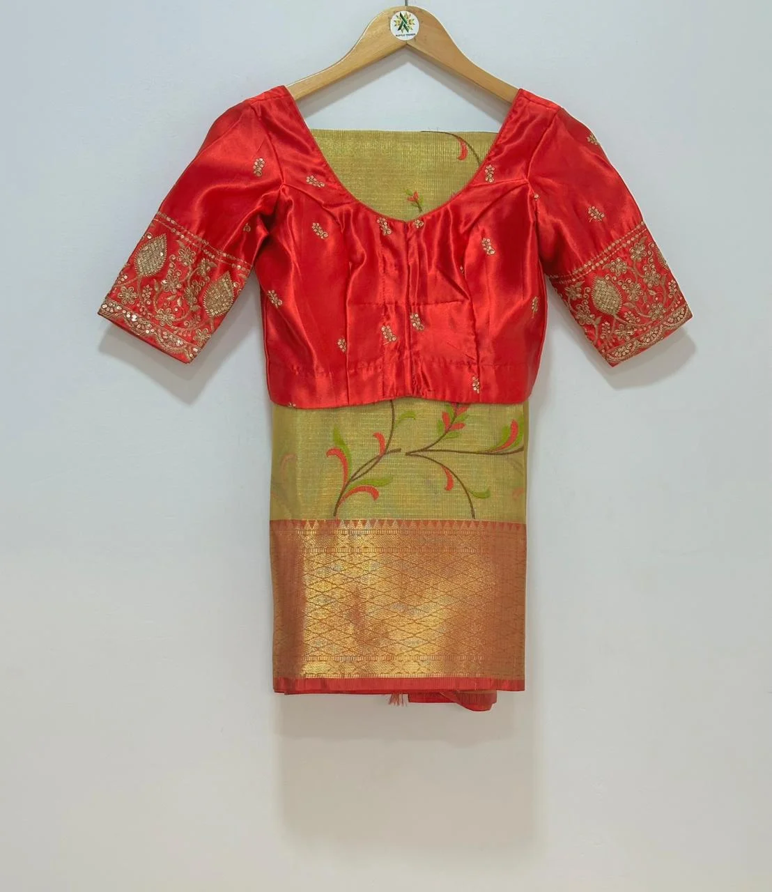 Tissue Banarasi Silk With Ready Wear Blouse