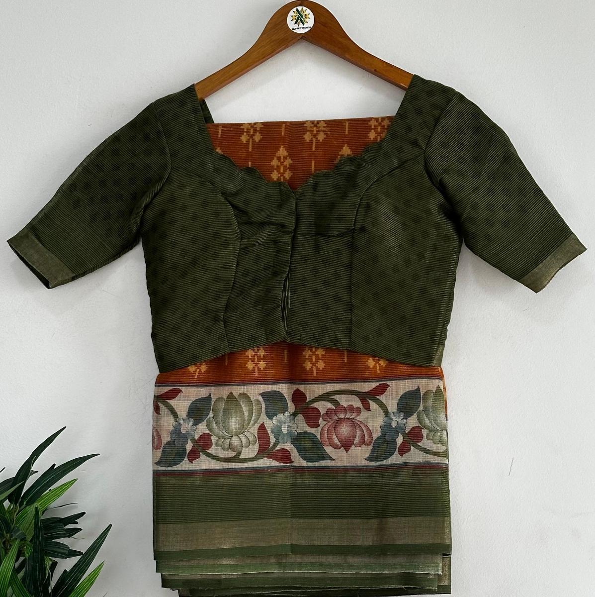Linen Tissue With Ready Wear Blouse  
