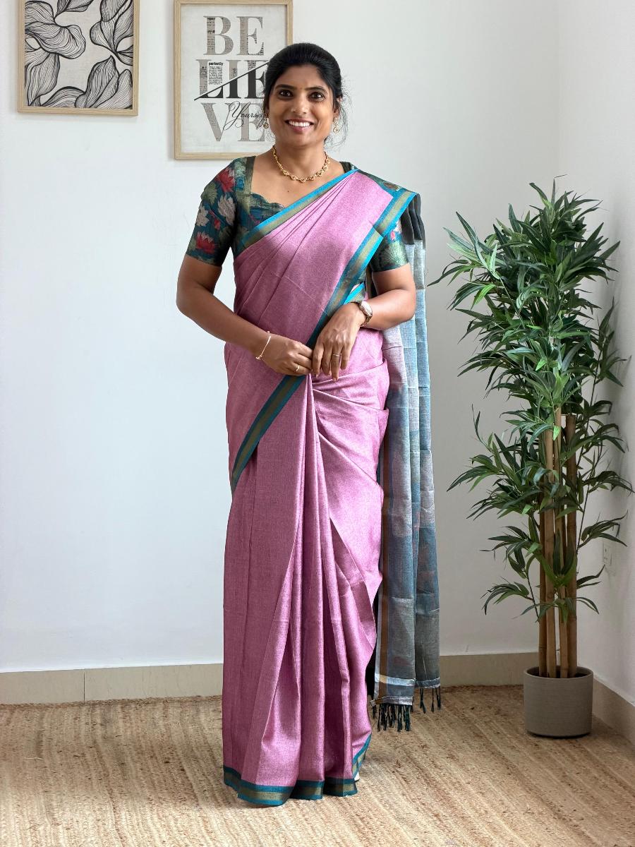 Maheswari Silk With Ready Wear Blouse 