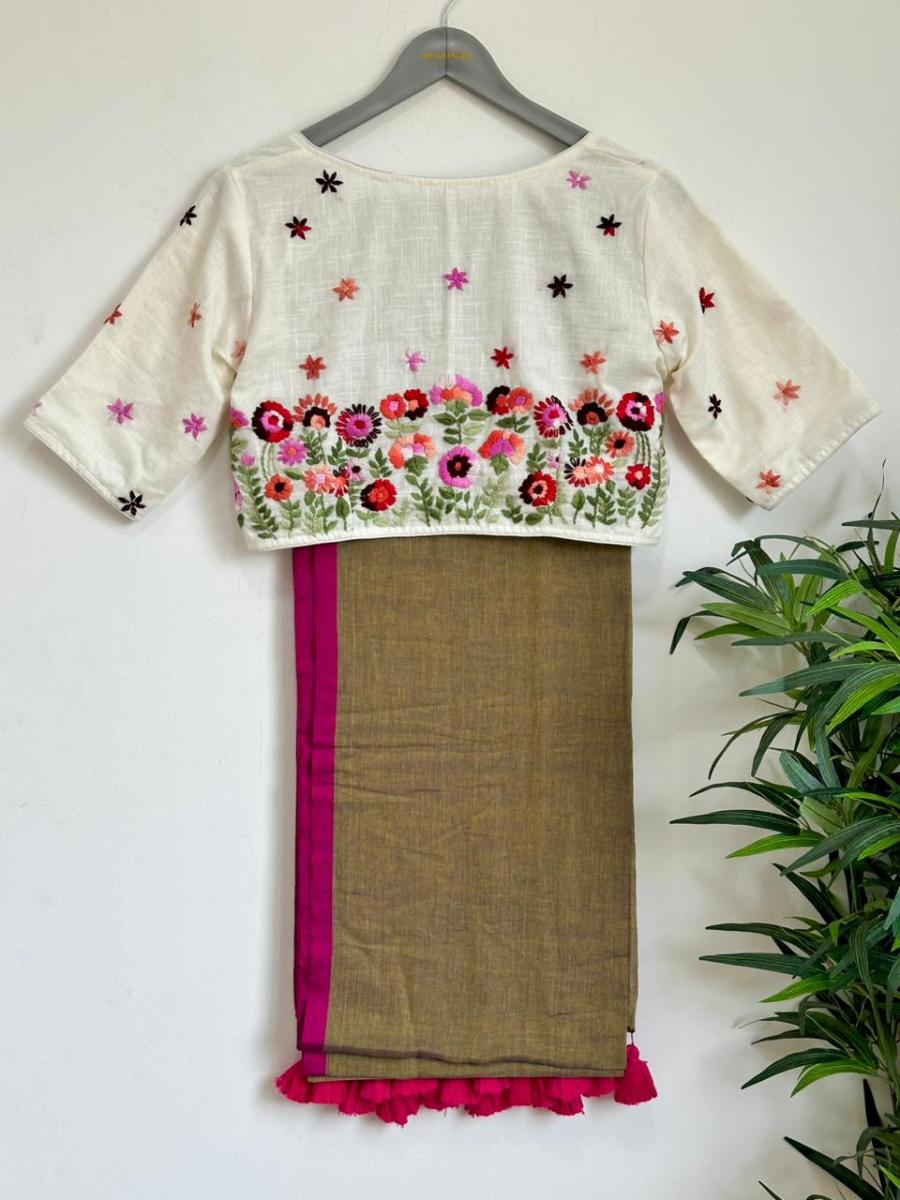 Mul Cotton With Ready Wear Blouse  