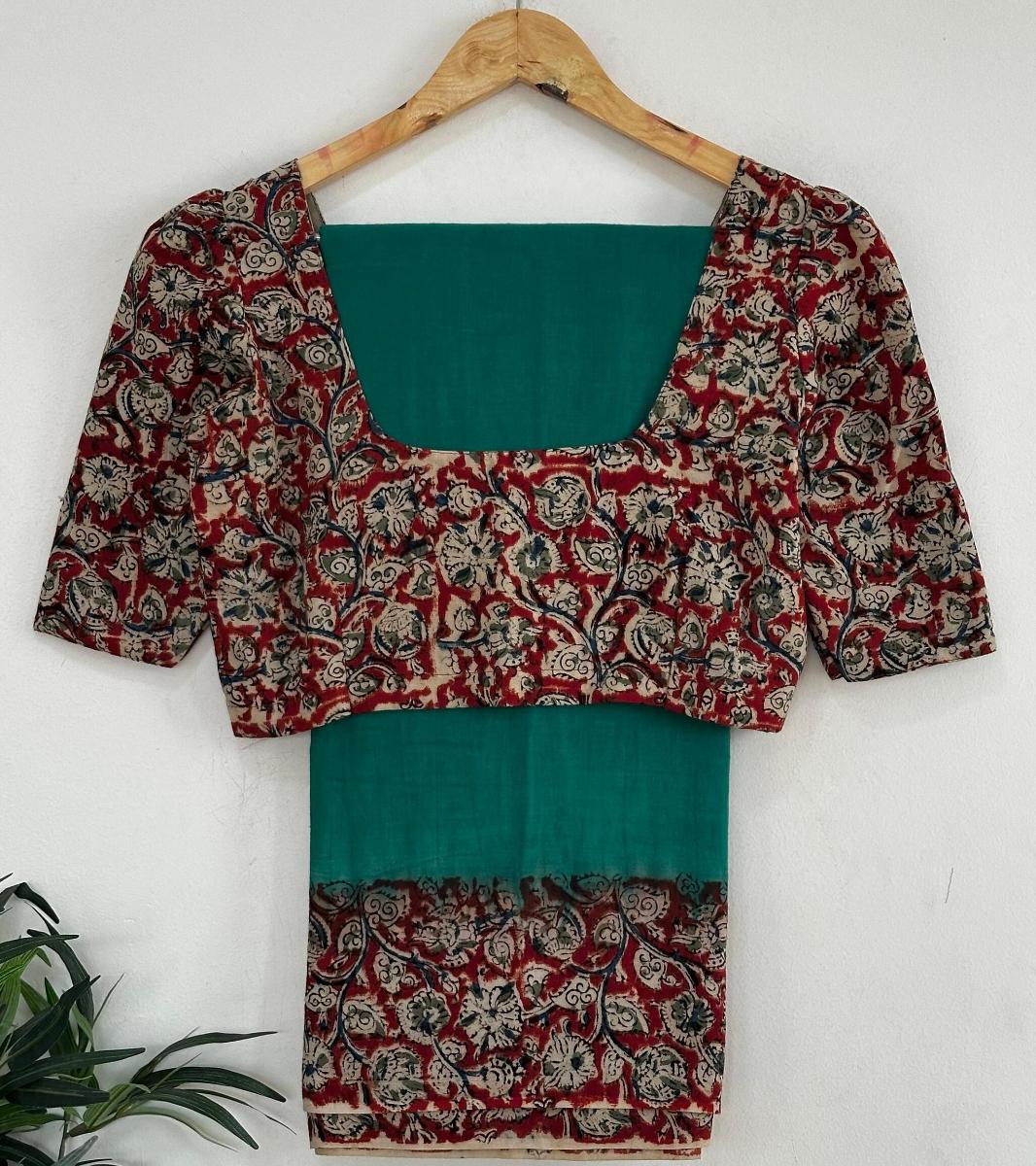 Kalamkari With Ready Wear Blouse 