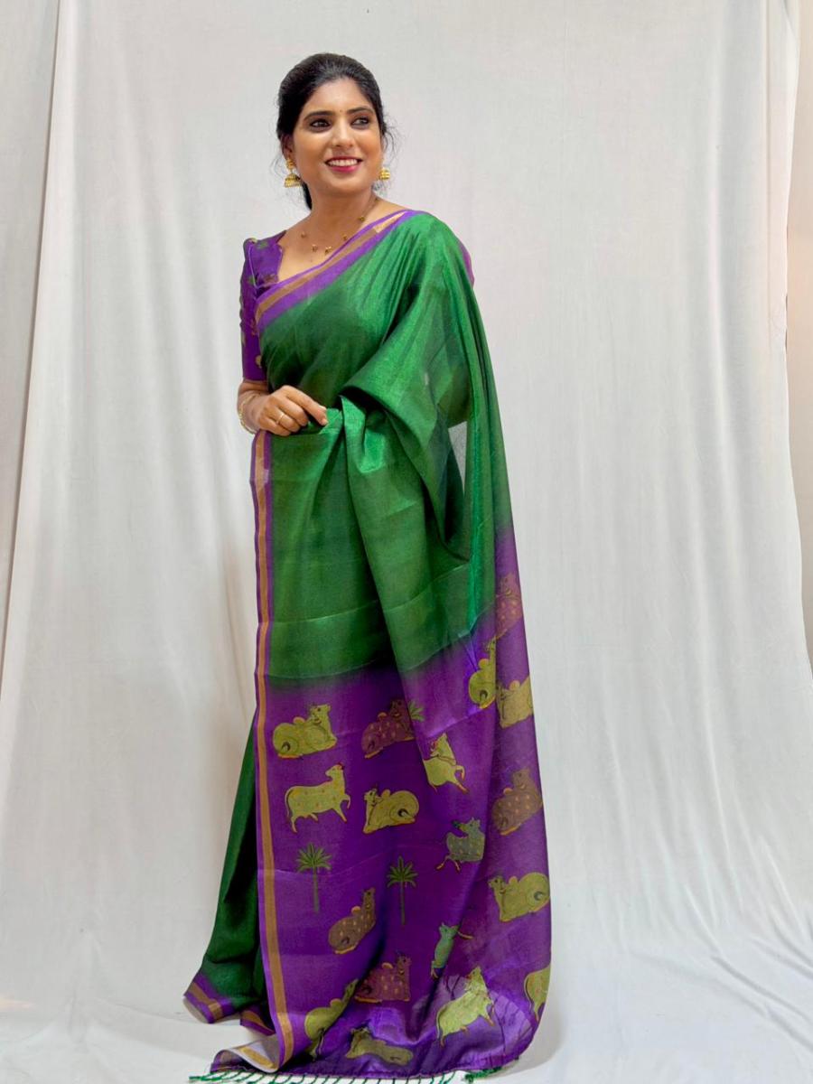 Maheswari Silk With Ready Wear Blouse 