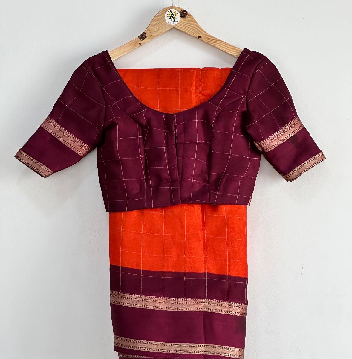 Mysore Crepe Silk With Ready Wear Blouse