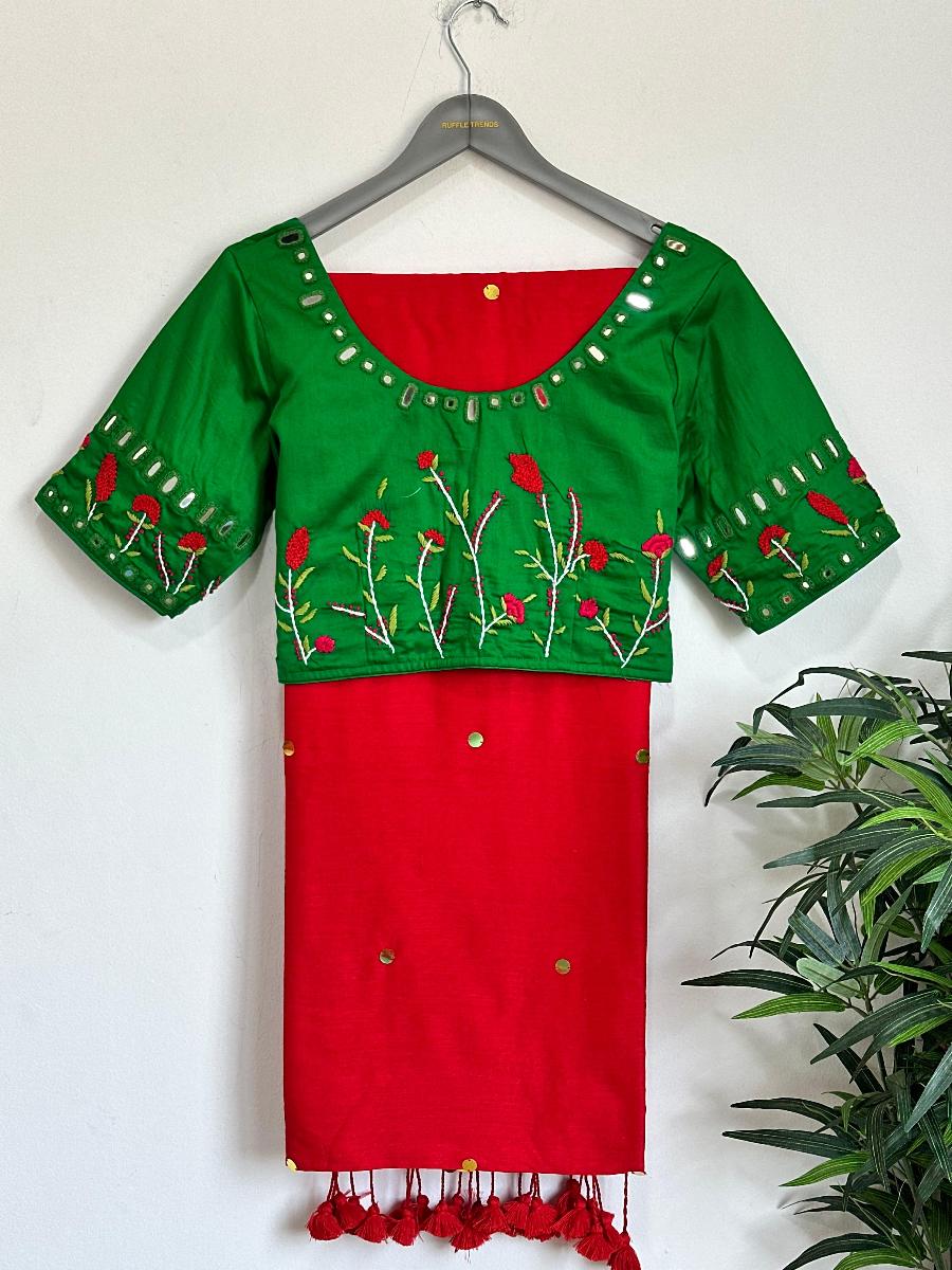 Diva Mirror Khadi With Ready Wear Blouse 