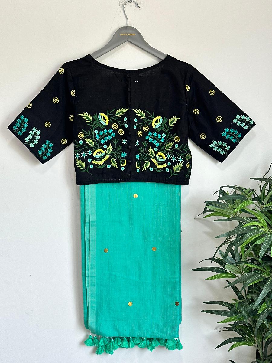 Diva Mirror Khadi With Ready Wear Blouse  