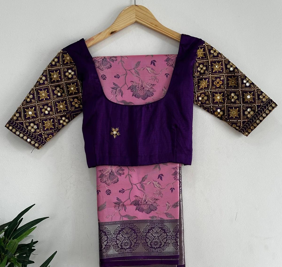 Dharmavaram Silk With Ready Wear Blouse