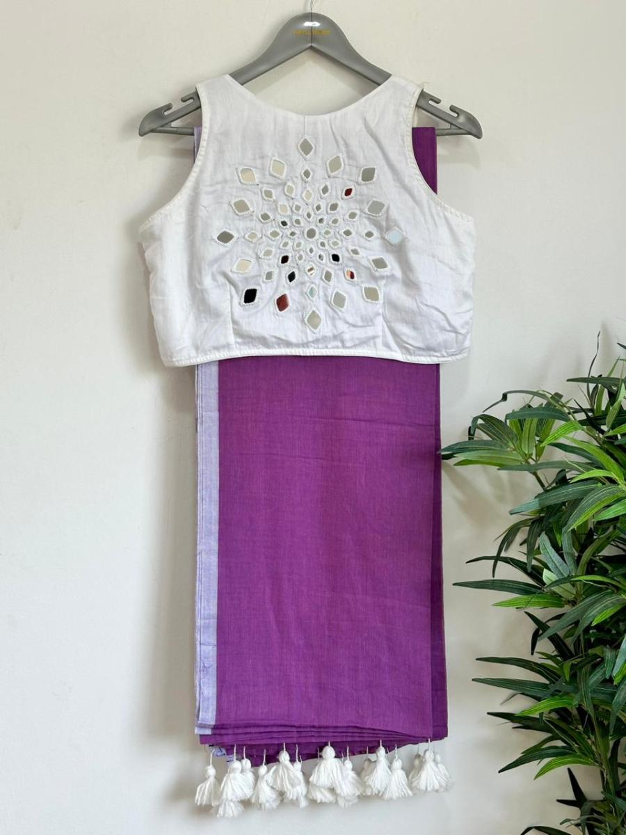 Mul Cotton With Ready Wear Blouse