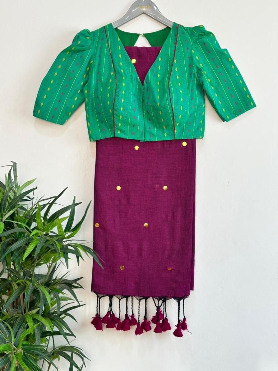 Diva Mirror Khadi With Ready Wear Blouse  