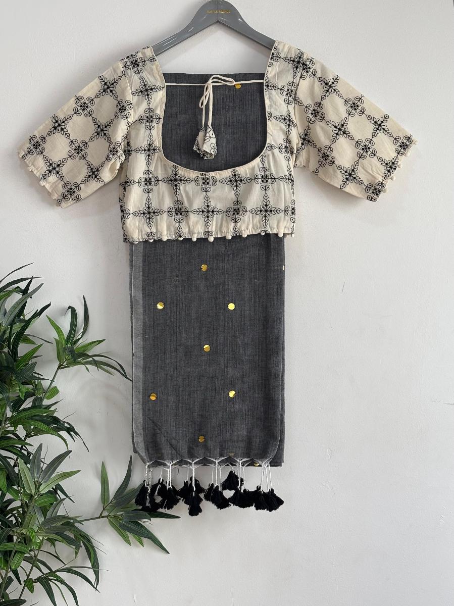 Diva Mirror Khadi With Ready Wear Blouse 
