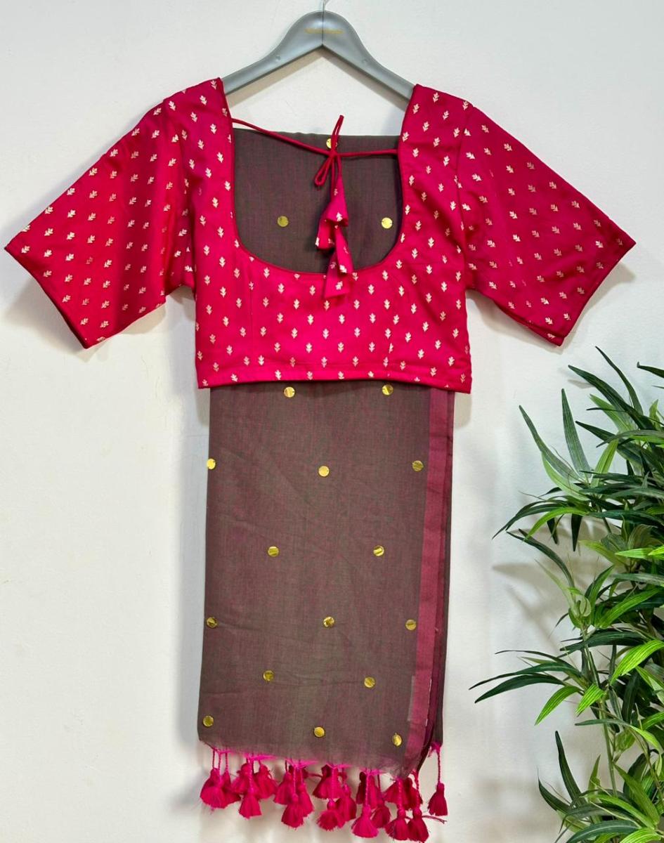 Diva Mirror Khadi With Ready Wear Blouse    