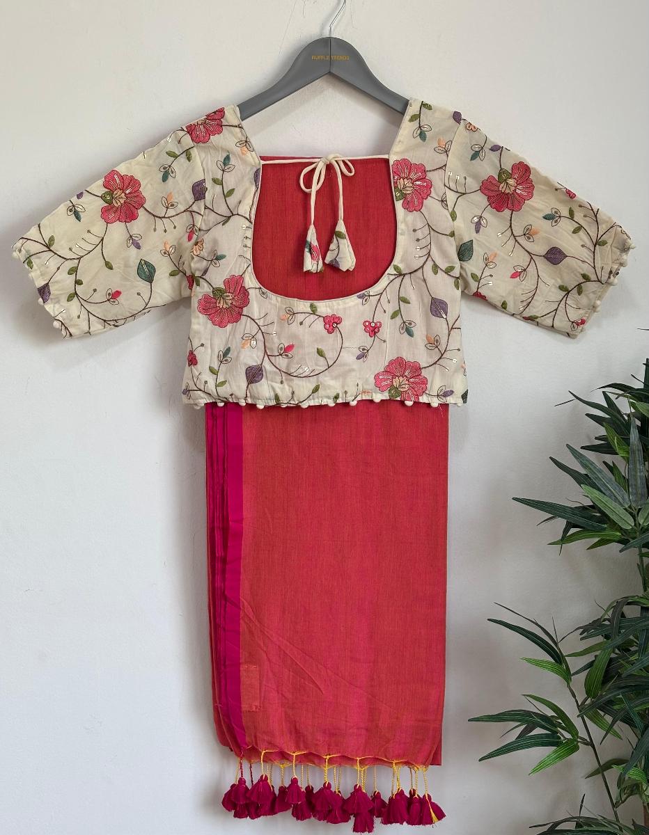 Diva Khadi With Ready Wear Blouse  