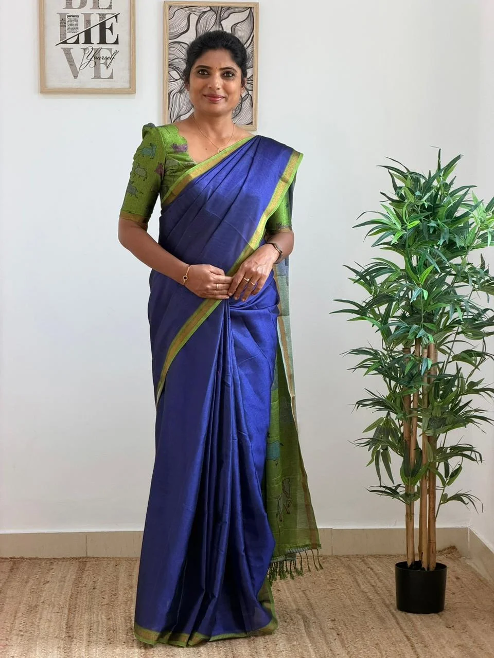 Maheswari Silk Cotton  With Ready Wear Blouse