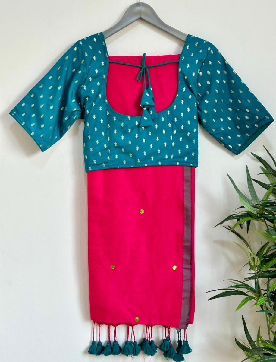 Diva Mirror Khadi With Ready Wear Blouse  