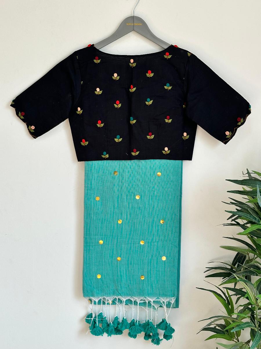 Diva Mirror Khadi With Ready Wear Blouse   