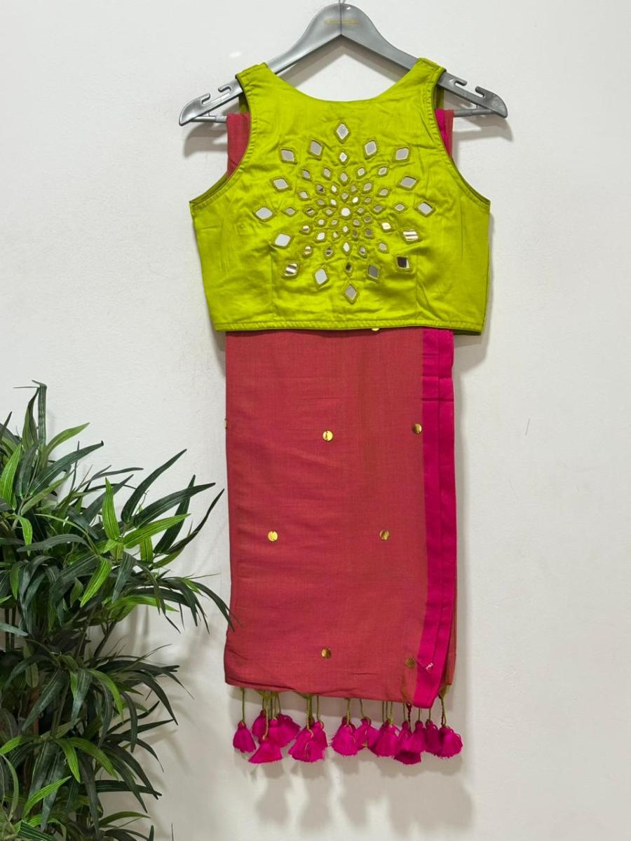 Diva Mirror Khadi With Ready Wear Blouse 