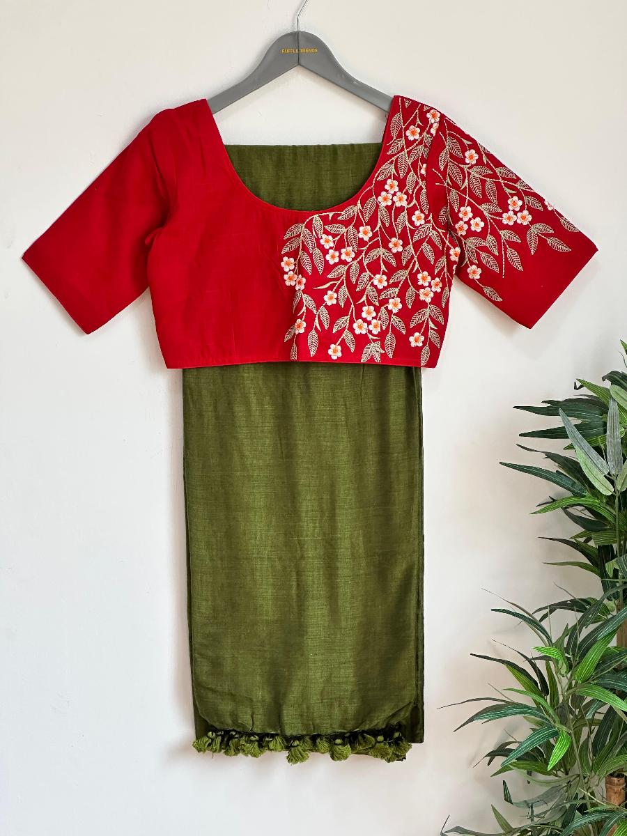 Diva Khadi With Ready Wear Blouse  