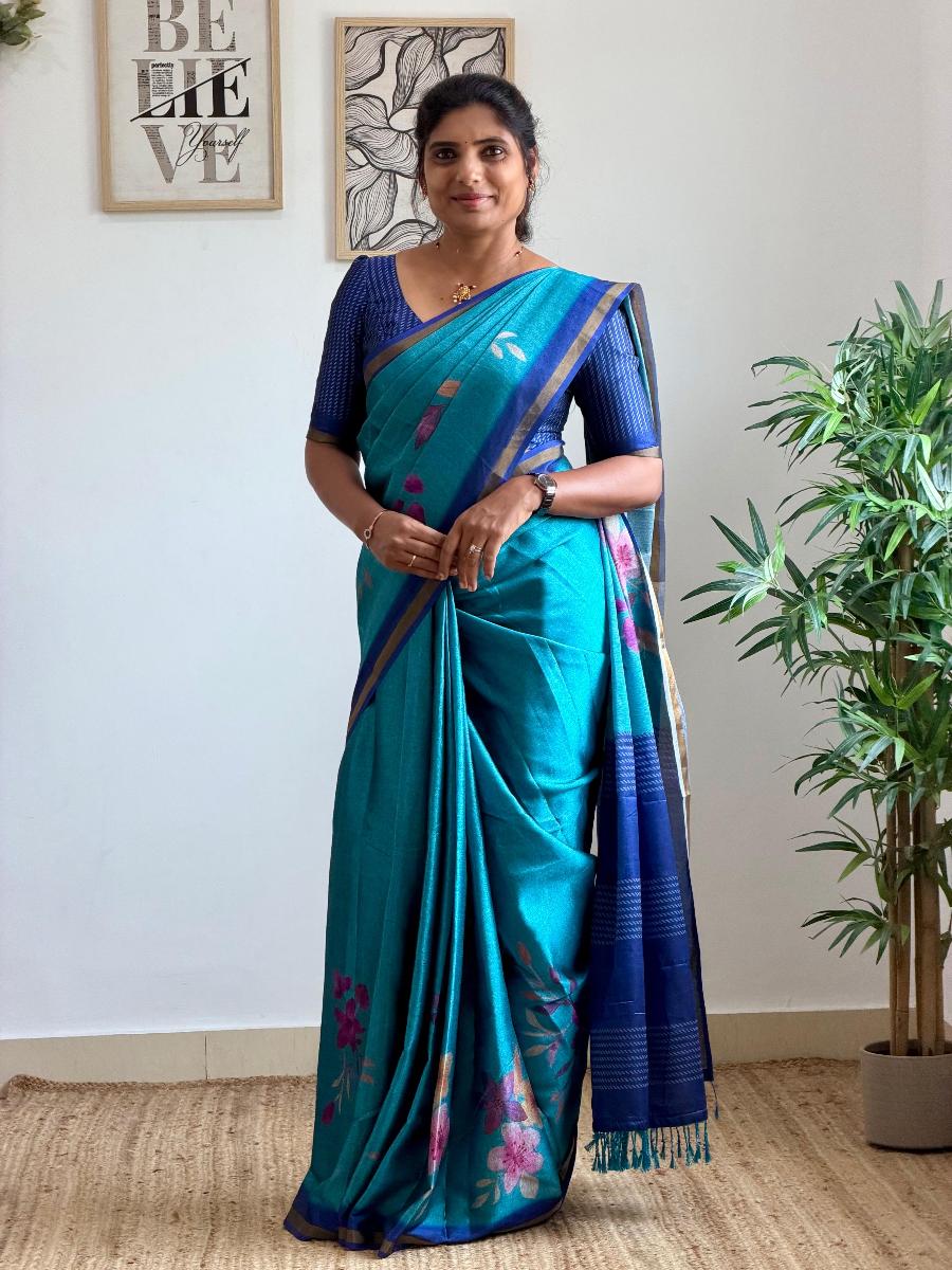 Maheswari Silk With Ready Wear Blouse 