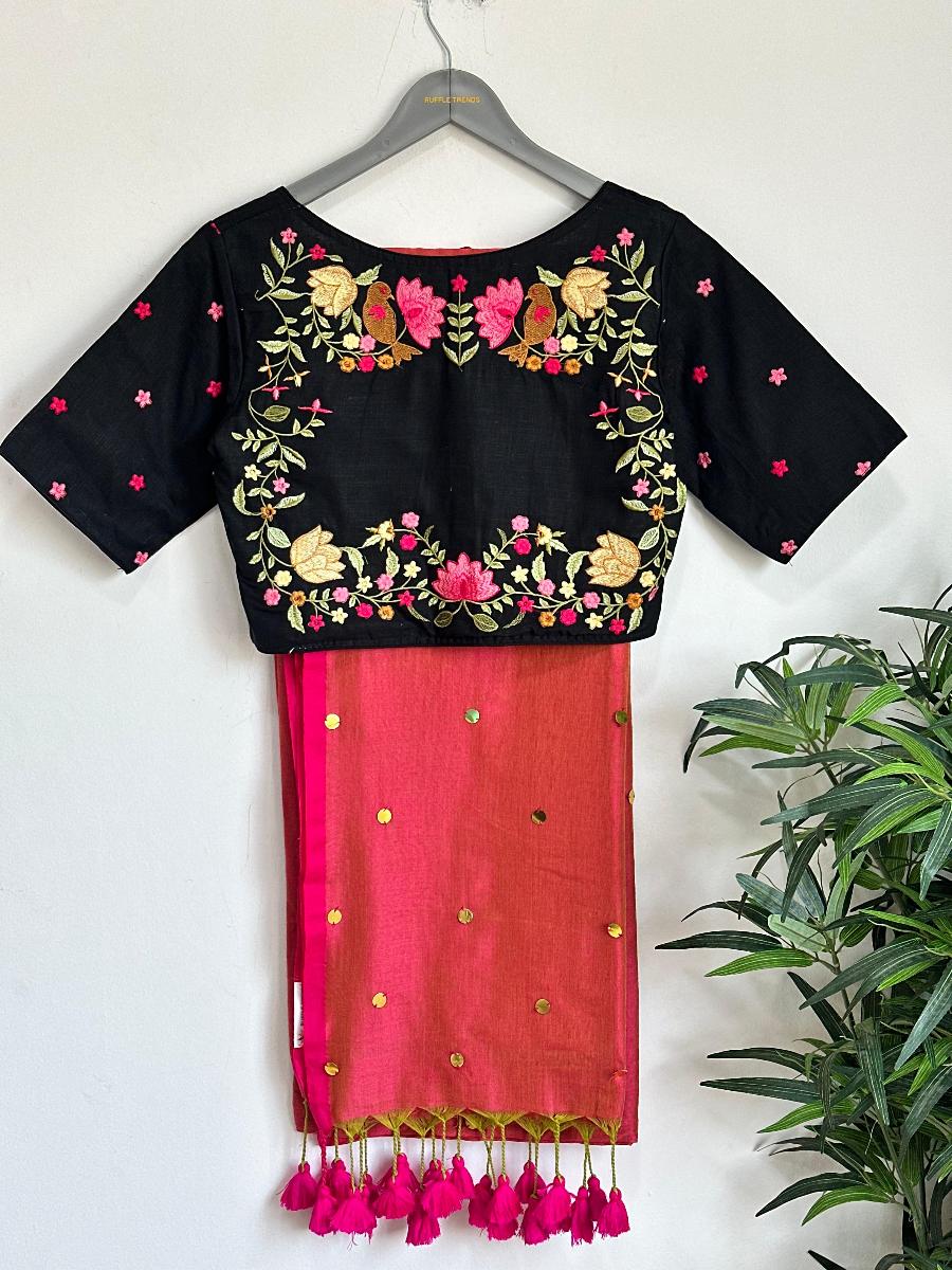 Diva Mirror Khadi With Ready Wear Blouse  