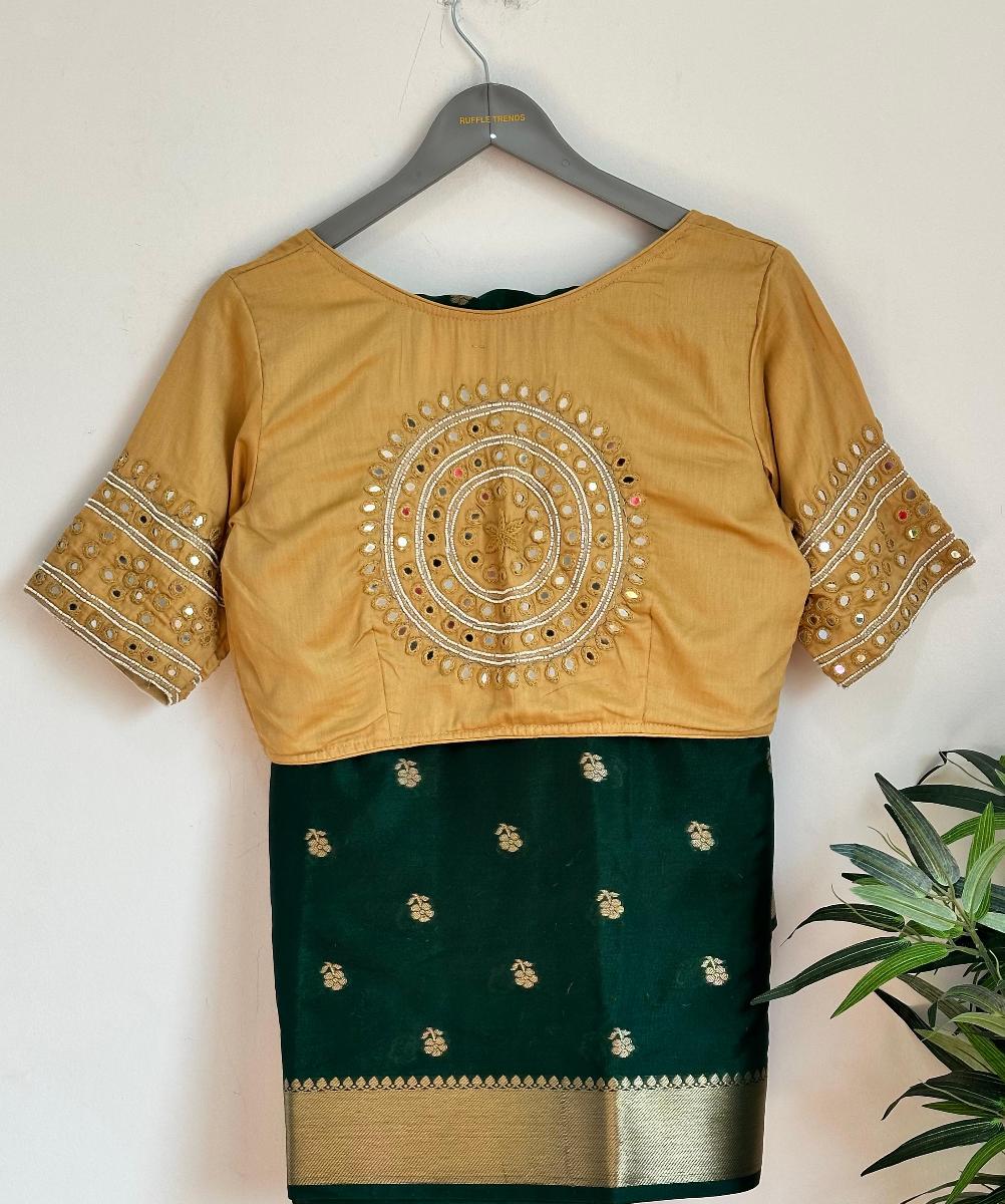 Banarasi Katan Silk With Ready Wear Blouse