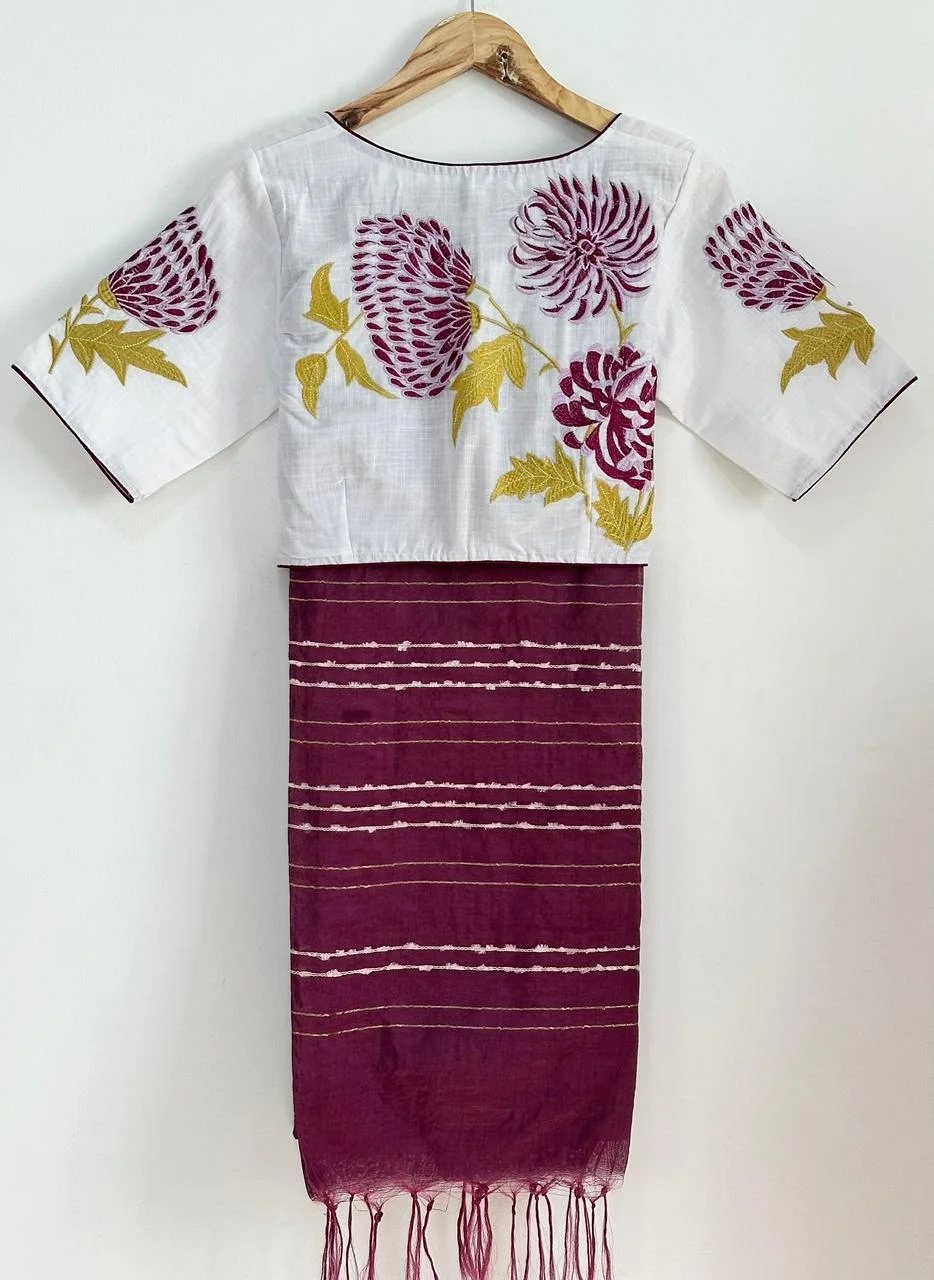 Kota Slub With Ready Wear Blouse  