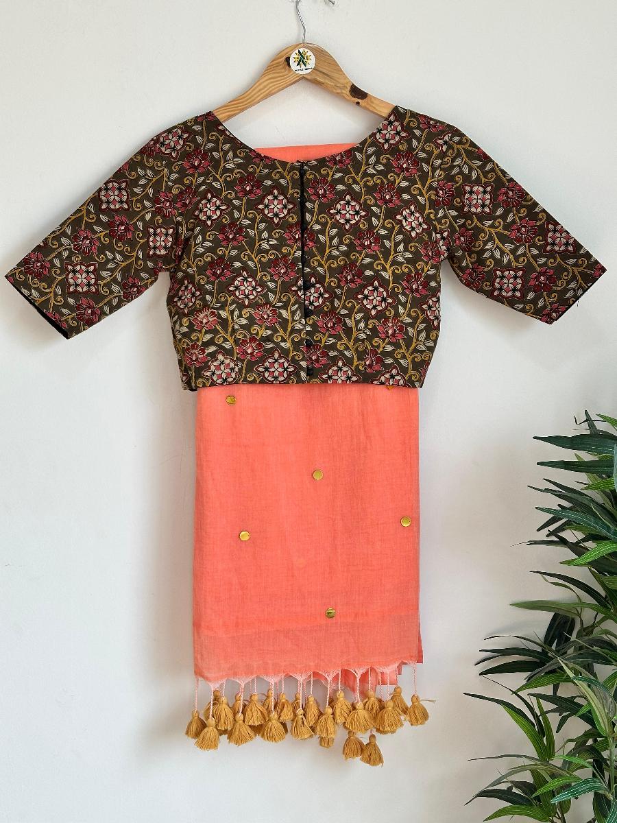 Mul Cotton With Ready Wear Blouse  