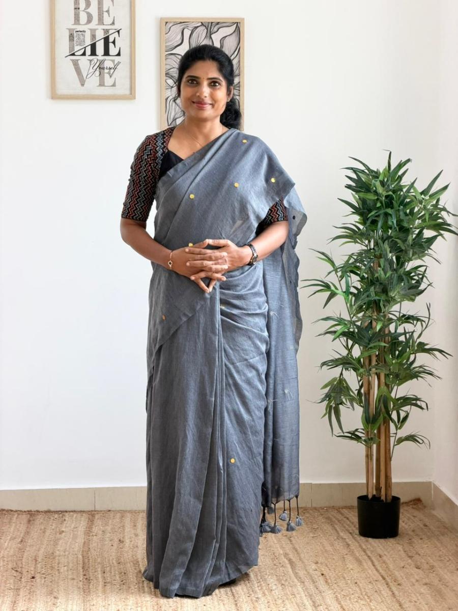 Diva Mirror Khadi With Ready Wear Blouse  