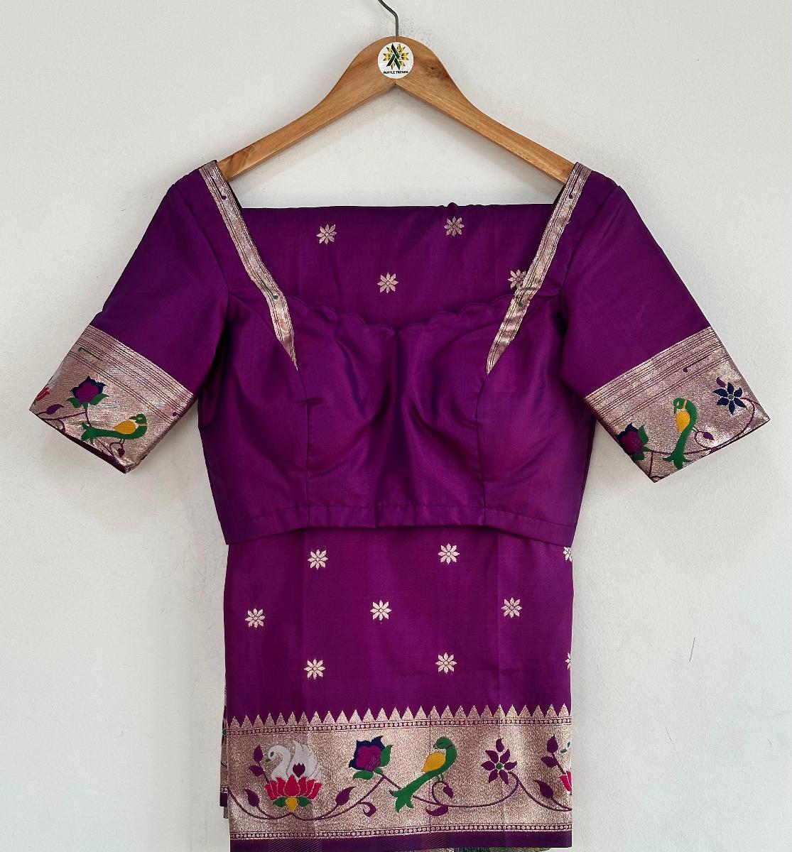 Paithani Silk  With Ready Wear Blouse