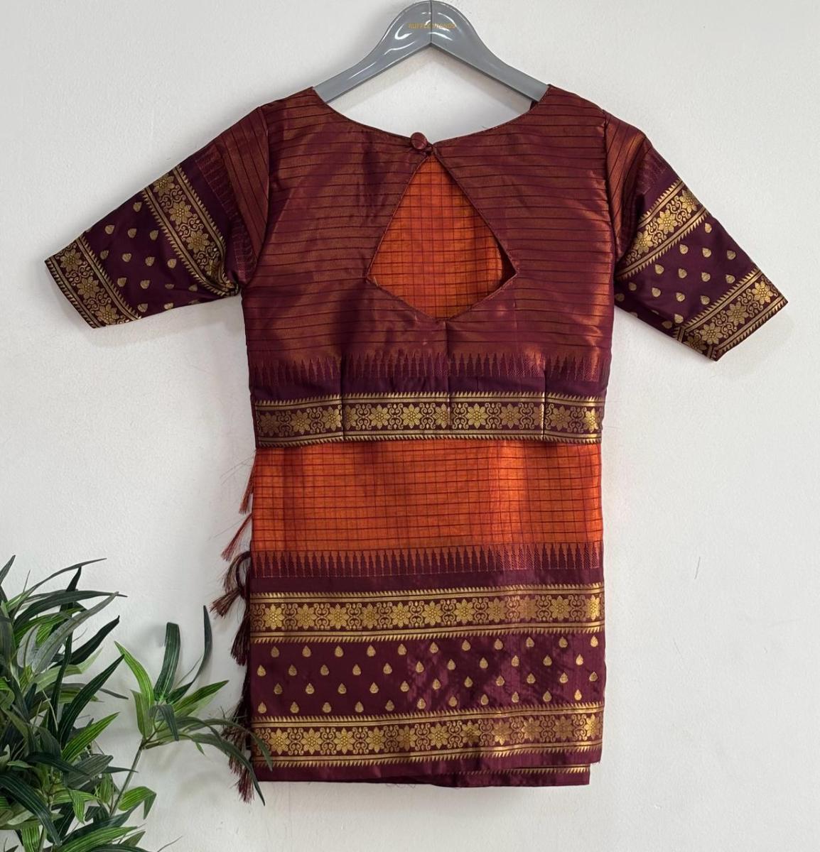 Korvai Tissue Silk With Ready Wear Blouse