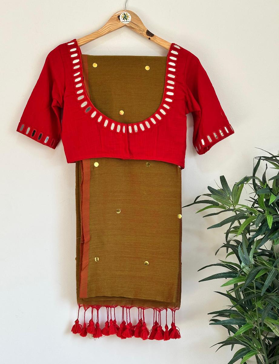 Diva Mirror Khadi With Ready Wear Blouse 
