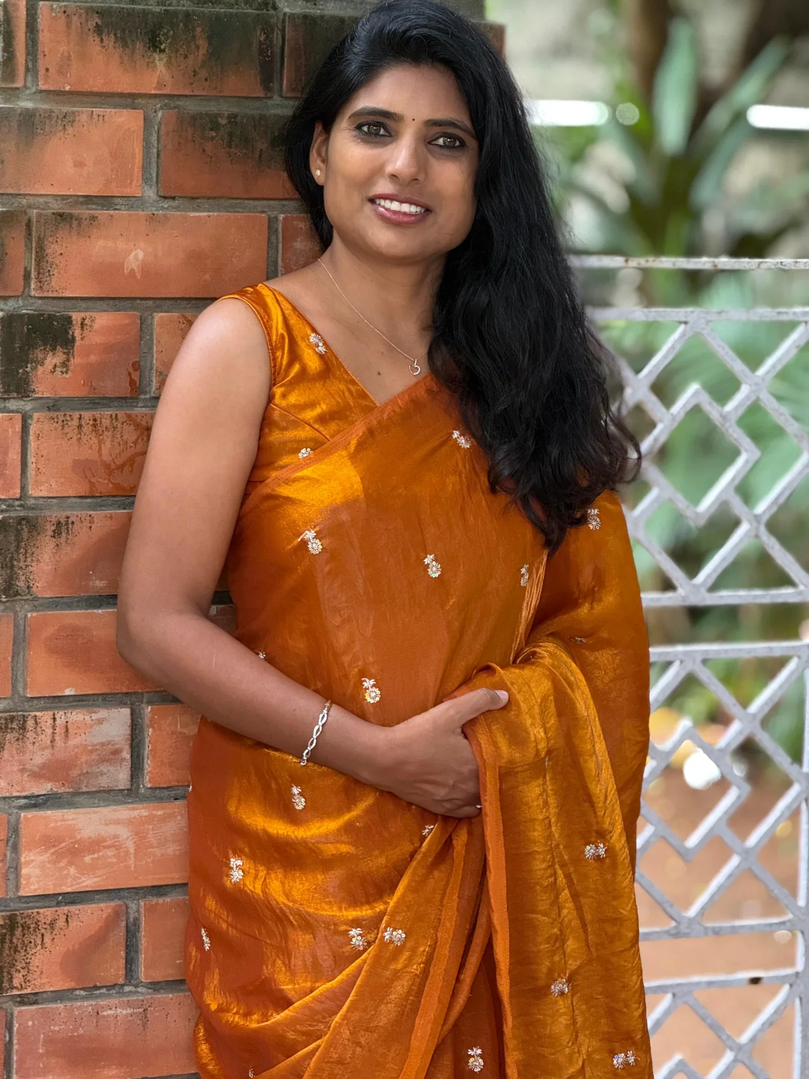 Metallic Silk With Ready Wear Blouse 